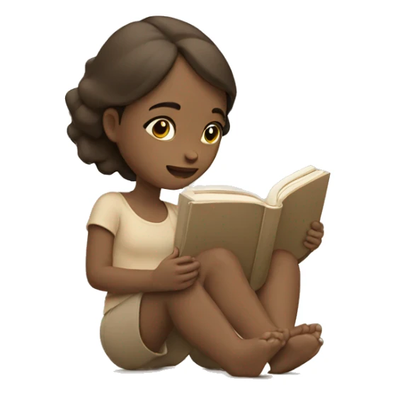 Girl reading a book. In beige tones  sticker