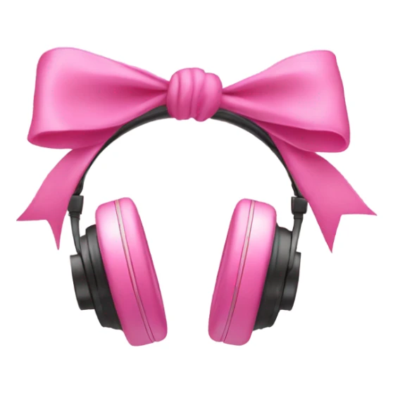 headphones with bows pink sticker