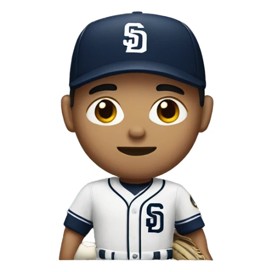 Asian man in San Diego padres uniform sticker