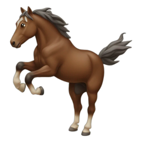 Un cheval sautant un tronc sticker