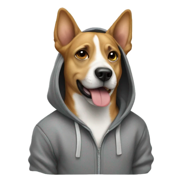 Dog wearing the hoodie sticker