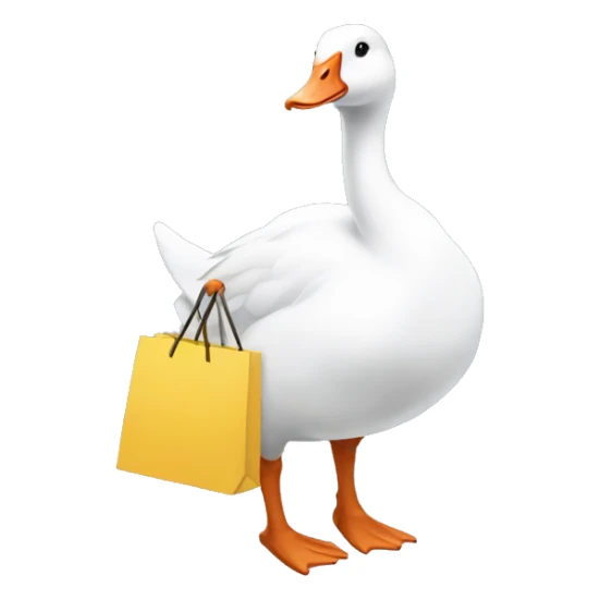 White Goose carrying shopping bag sticker