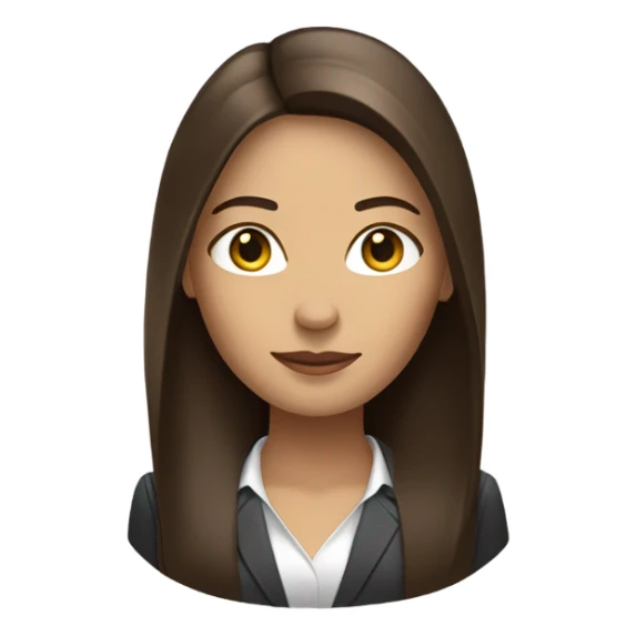 business woman long straight brown hair sticker