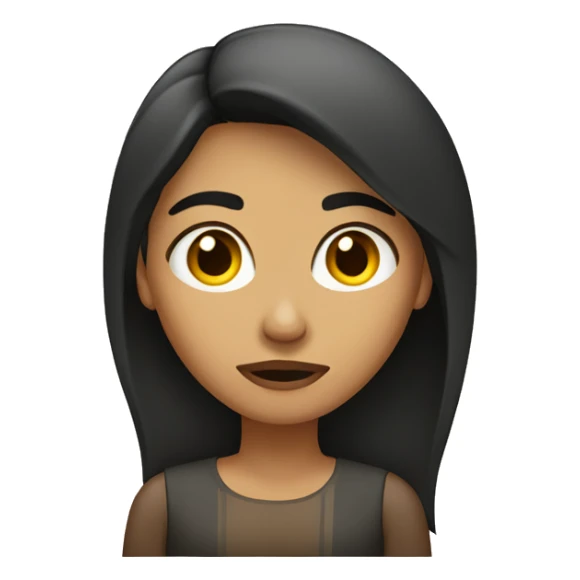 hispanic woman with a disapoointed look, straight hair sticker