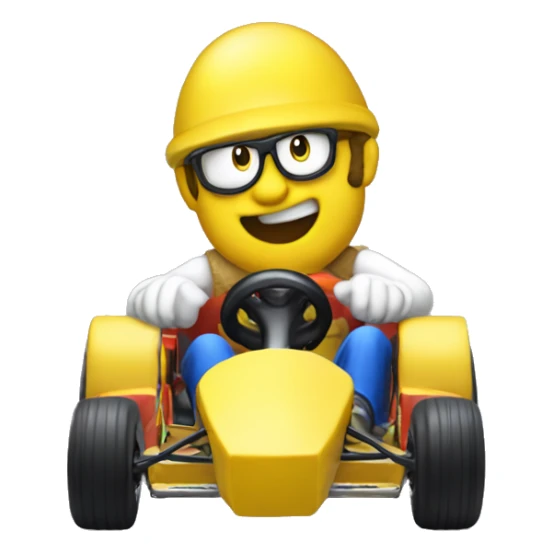 Banana driving a kart from Mario kart sticker