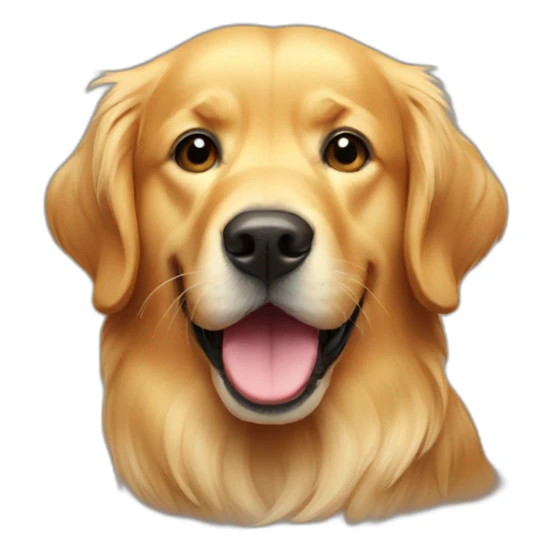 golden retriever with mustache sticker
