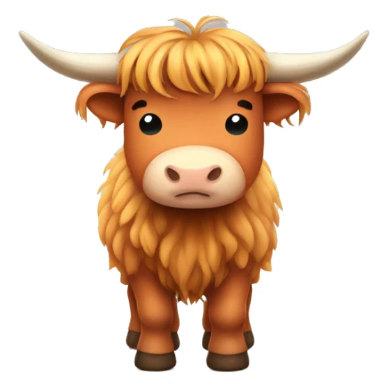 Kawaii highland cow with bows  sticker