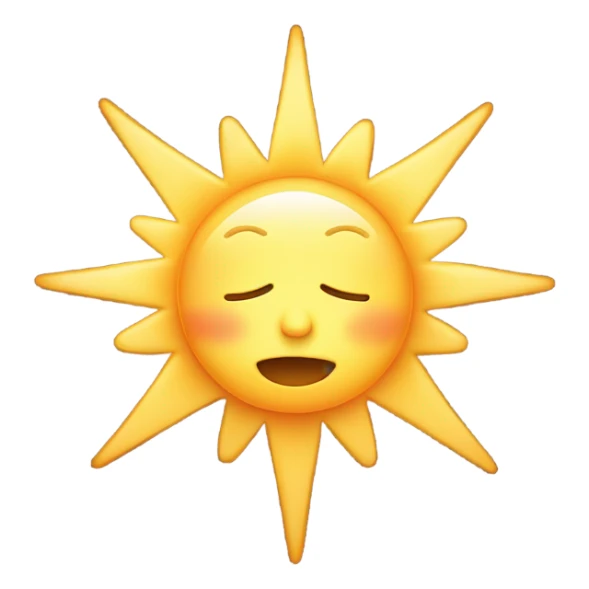 a sleepy sun struggling to stay awake sticker