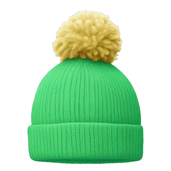 Light green beanie with a Pom Pom on top NO PERSON sticker