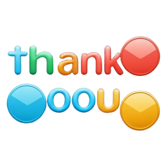 Discord custom emoji, 1:1.
Pop rounded font text "Thank You".
Single color, flat design.
Only simple circles around it.
No hearts, no stars, no sparkles.
High contrast, readable at small size.
 sticker