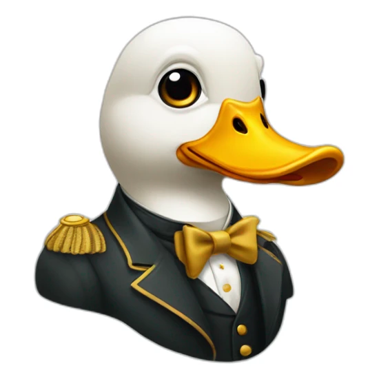 duck with monocle on the eyes and Crown on the head sticker