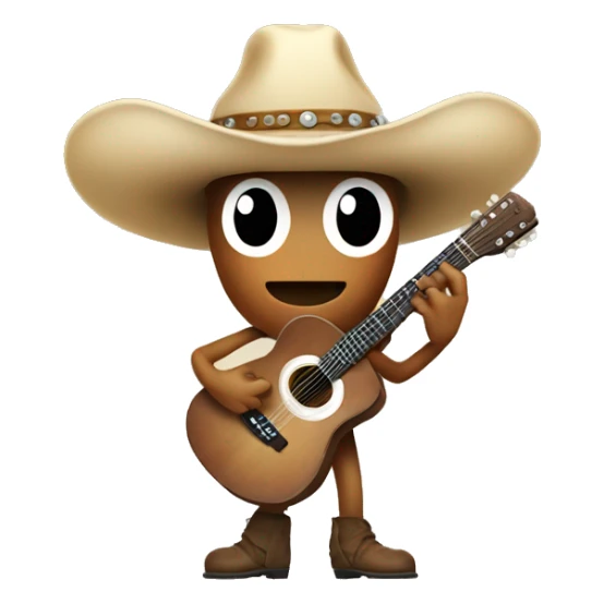 Mushroom wearing a cowboy hat playing a guitar  sticker