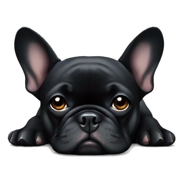 Tired black French bulldog  sticker