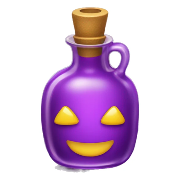 purple potion bottle with yellow four pointed around it sticker