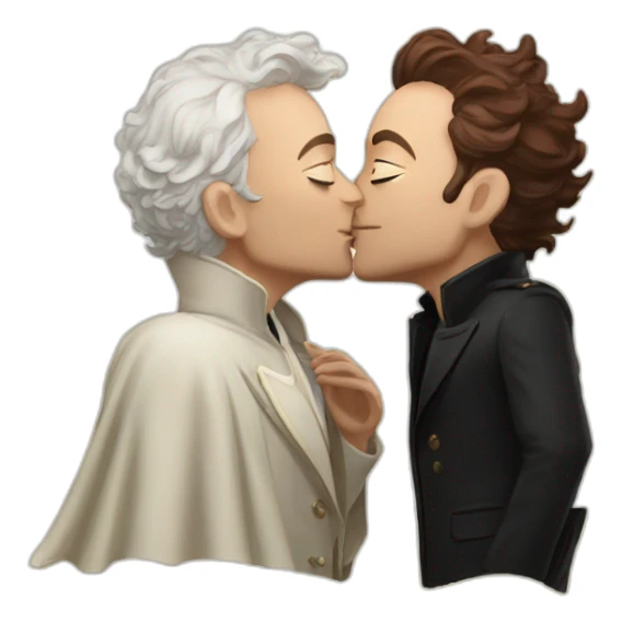 Good Omens Crowley kissing Aziraphale sticker