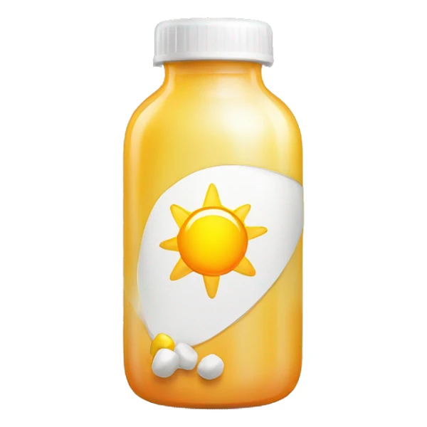 vitamin bottle with a sun on the side representing vitamin D sticker