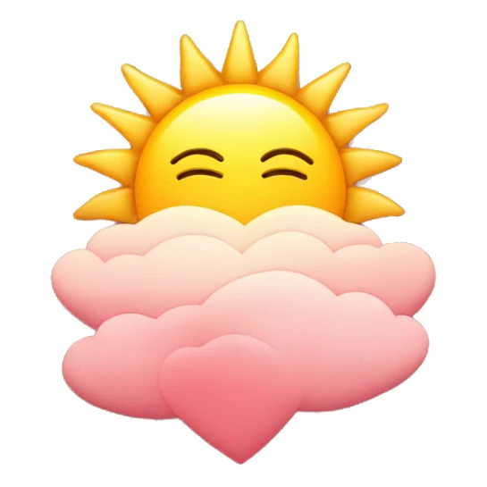 Morning sun sun wih hearts  sticker