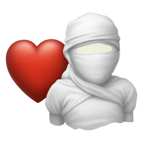 Red heart +bandaj sticker