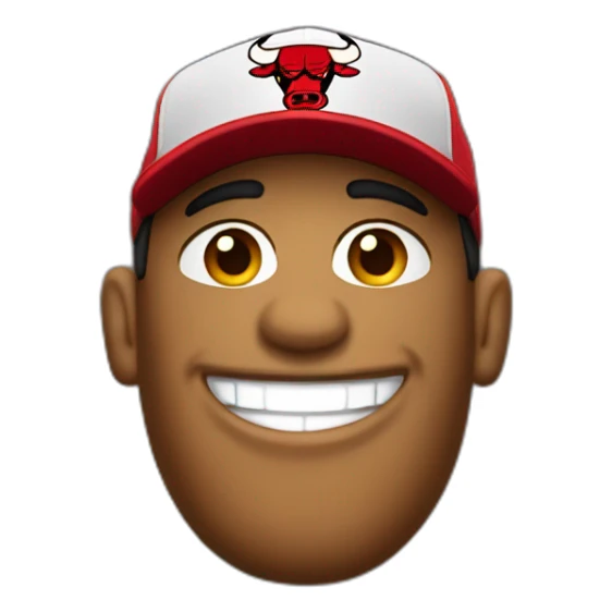 smiling bar simpon wearing a chicago bulls cap sticker