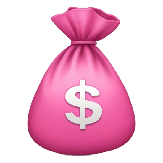 Pink money bag sticker