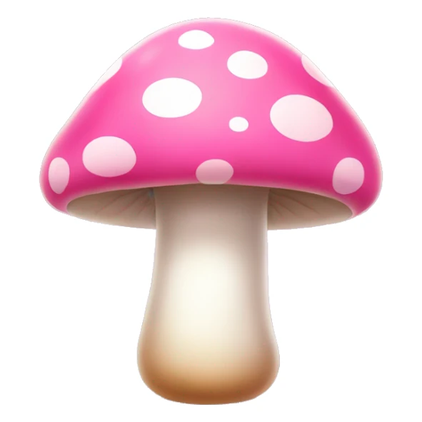 cute pink mushroom with glowing white polka dots sticker