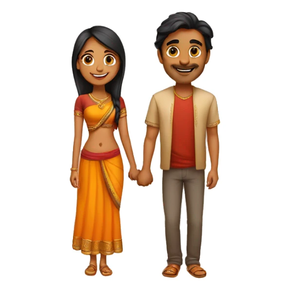 Indian guy and girl in love sticker