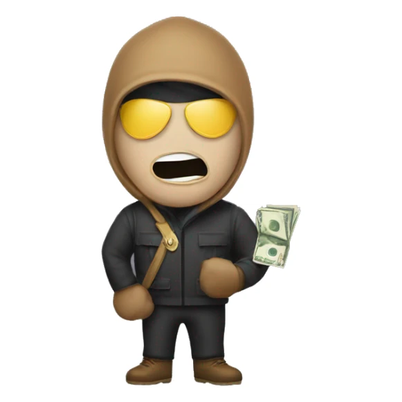 robber with money  emoji sticker