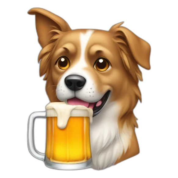 Plein de bière avec un chien sticker