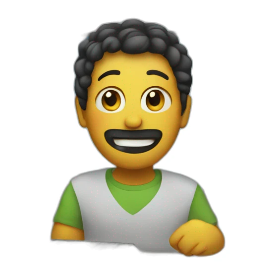 Emoji with computer sticker