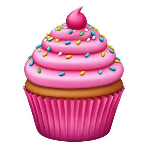 cupcake with bright pink frosting and sprinkles sticker