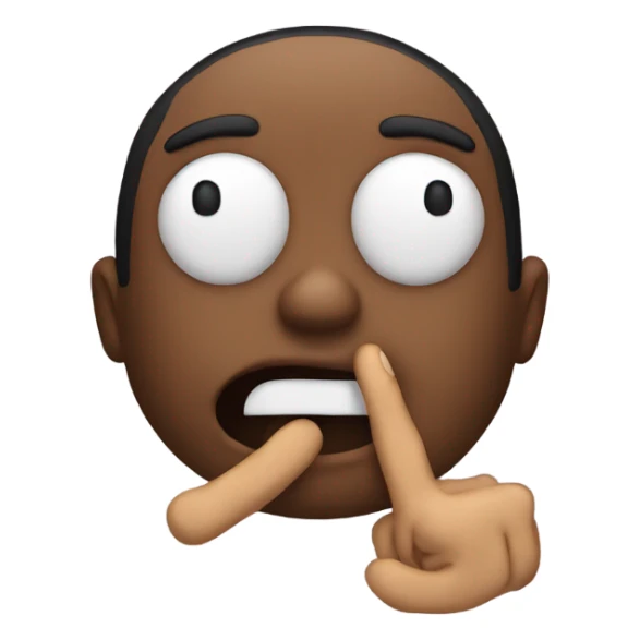 Emoji useing his fingers to make an X over ther mouth sticker