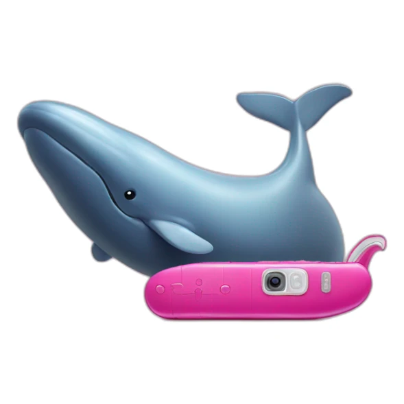 Whale in the boots with pink phone sticker