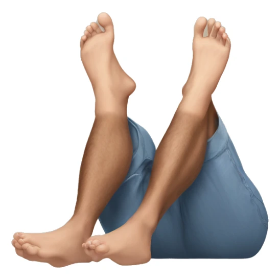 Feet up in the air and hands on the chin  sticker