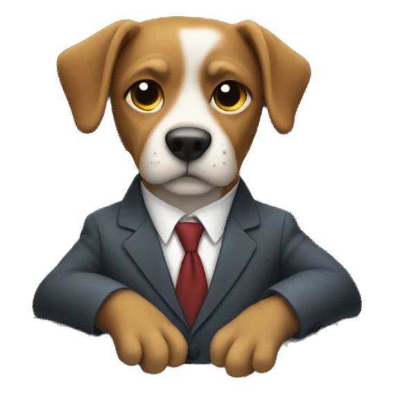 A dog driving a truck In a suit sticker