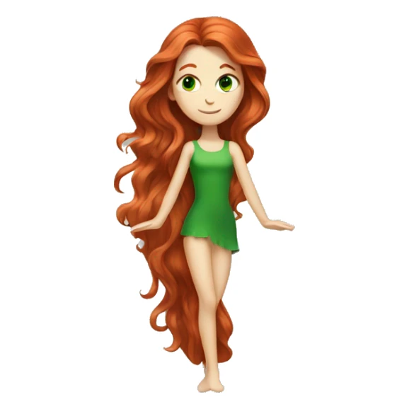 long-haired redhead woman with green eyes in the splits sticker