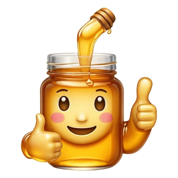 Thumbs up emoji made of honey sticker