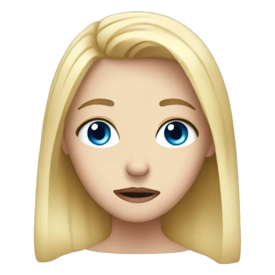 Crying blonde white girl with blue eyes  sticker