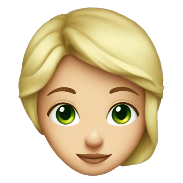 Cute blonde girl with green eyes being cozy on pillow sticker