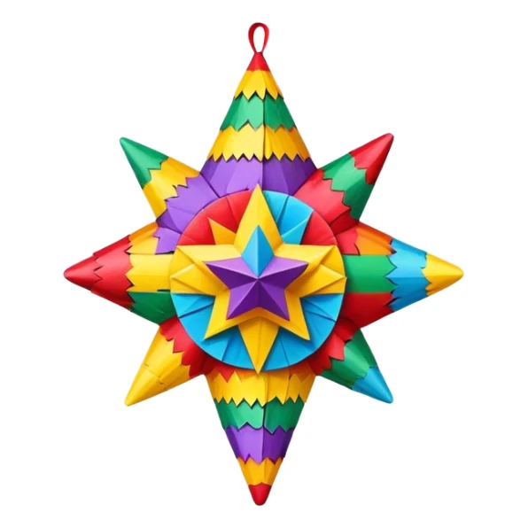 tradicional mexican star-shaped piñata  sticker