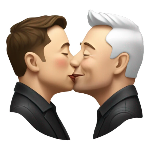 elon musk kissing another elon musk sticker