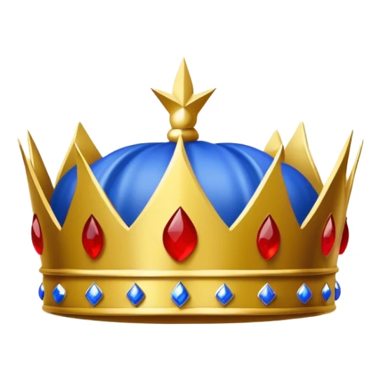 A blue crown on a yellow background with the word "Messiah" in red sticker