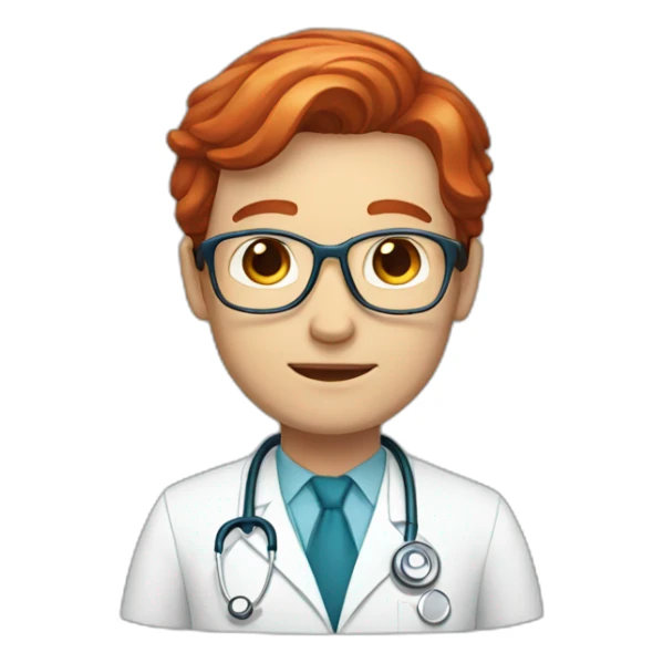 Doctor wiht red hair and blue eyes sticker