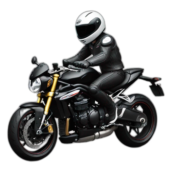 Black Yoshi riding a motorbike triumph speed triple rs sticker