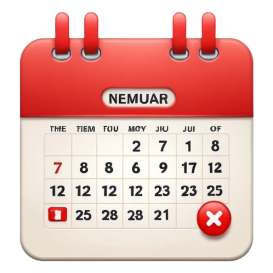 event notification icon, iPhone system icon style, calendar with notification badge, minimal, modern, app UI sticker