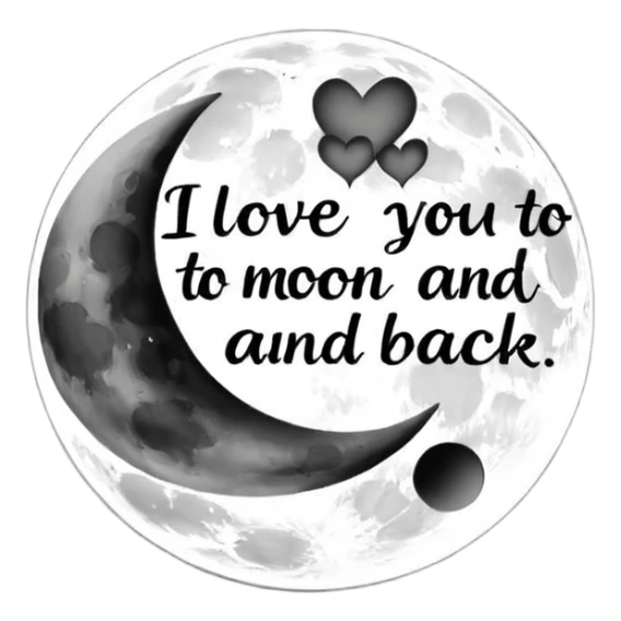 "I love you to the moon and back" exact words?
 sticker