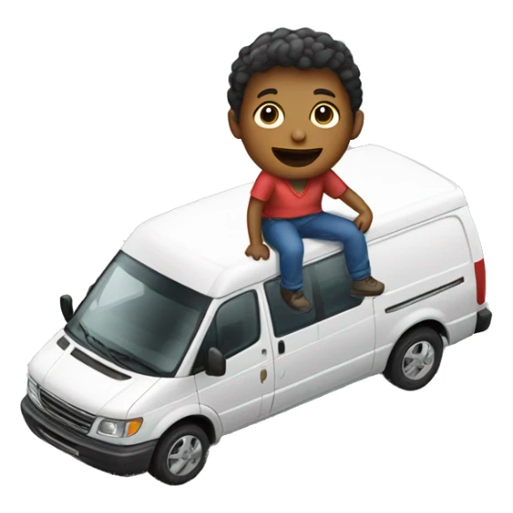 person on top of a van sticker