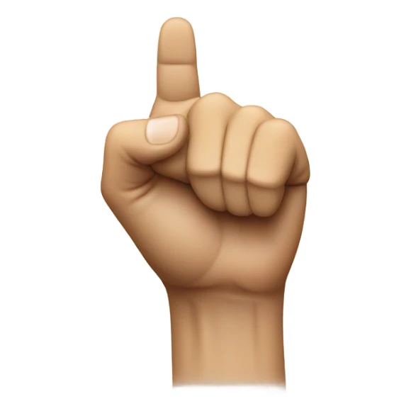 a fist facing up with index finger up sticker