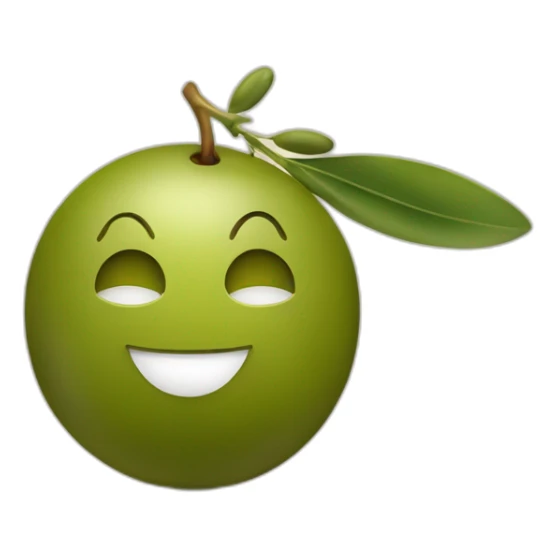 an olive on top of an olive smiling sticker