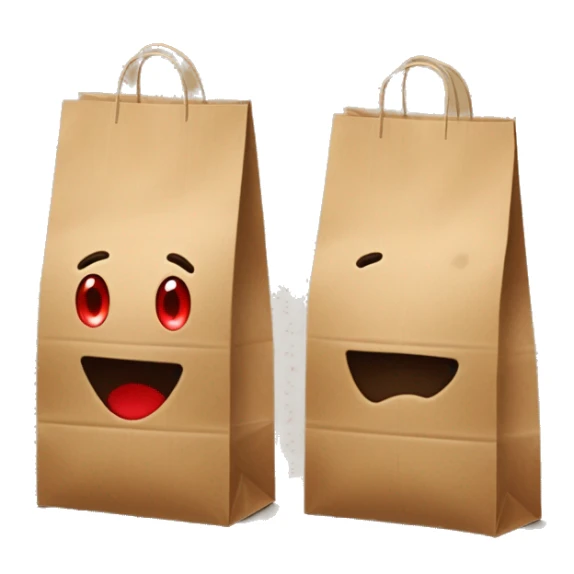 I need two shoping bags but its should be from brown paper, and on the bag written "Barbora" in red color, and dont need any invoice sticker