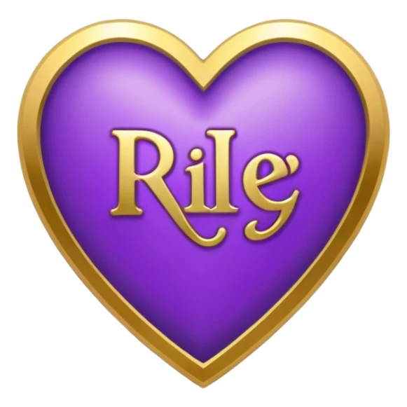 Purple Heart with the letters Riley in the middle  sticker